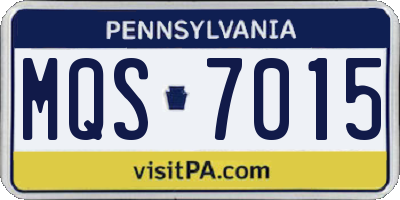 PA license plate MQS7015