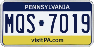 PA license plate MQS7019