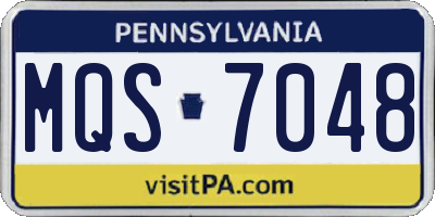 PA license plate MQS7048