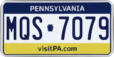 PA license plate MQS7079