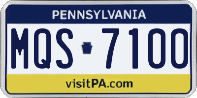 PA license plate MQS7100