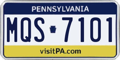 PA license plate MQS7101