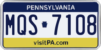 PA license plate MQS7108