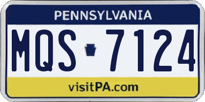 PA license plate MQS7124