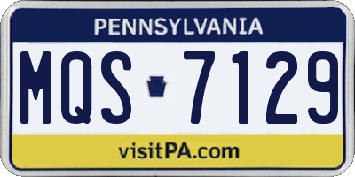 PA license plate MQS7129