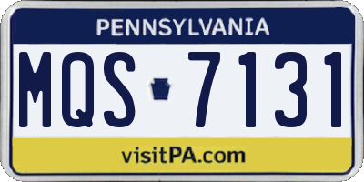 PA license plate MQS7131