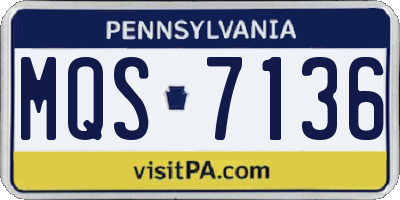 PA license plate MQS7136