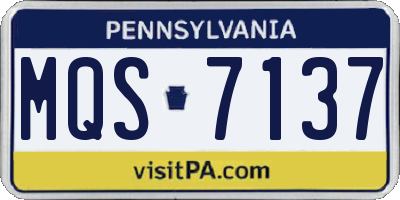 PA license plate MQS7137