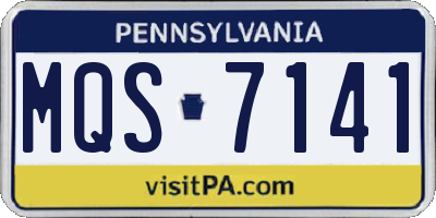 PA license plate MQS7141
