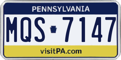 PA license plate MQS7147