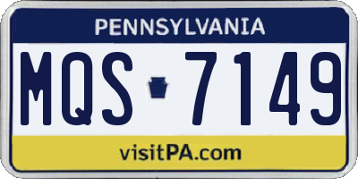 PA license plate MQS7149
