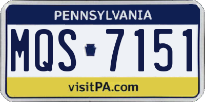 PA license plate MQS7151