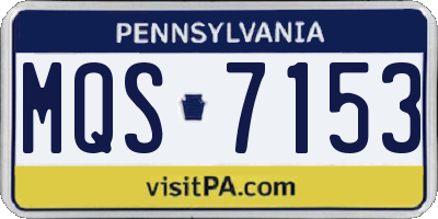 PA license plate MQS7153