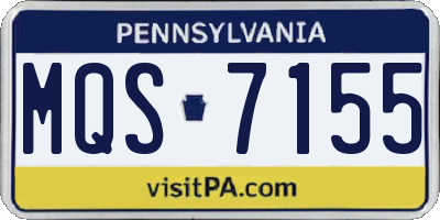 PA license plate MQS7155