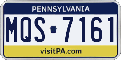 PA license plate MQS7161