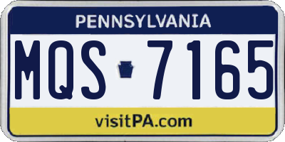 PA license plate MQS7165