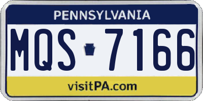 PA license plate MQS7166