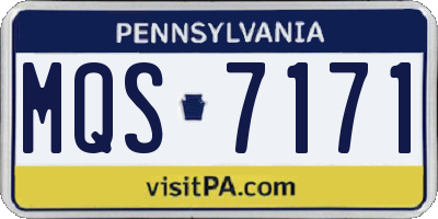 PA license plate MQS7171