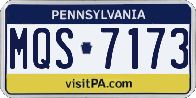 PA license plate MQS7173