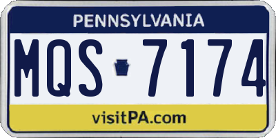 PA license plate MQS7174