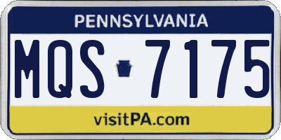 PA license plate MQS7175