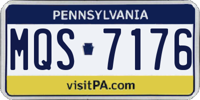 PA license plate MQS7176