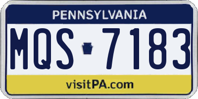 PA license plate MQS7183