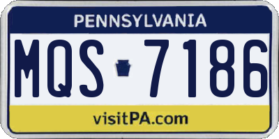 PA license plate MQS7186