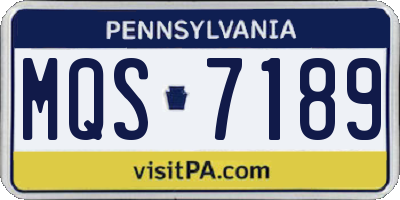 PA license plate MQS7189
