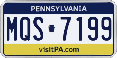 PA license plate MQS7199