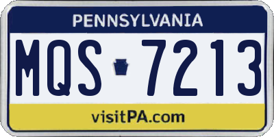 PA license plate MQS7213