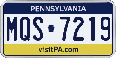 PA license plate MQS7219