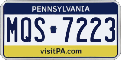 PA license plate MQS7223
