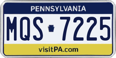 PA license plate MQS7225