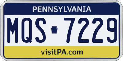 PA license plate MQS7229