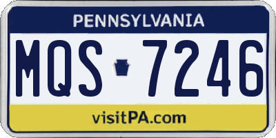 PA license plate MQS7246