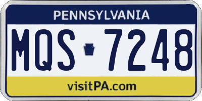 PA license plate MQS7248