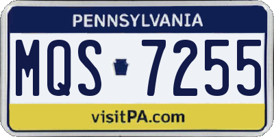 PA license plate MQS7255