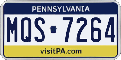 PA license plate MQS7264
