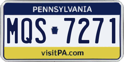 PA license plate MQS7271