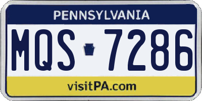 PA license plate MQS7286