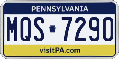 PA license plate MQS7290