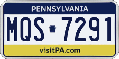 PA license plate MQS7291
