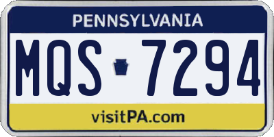PA license plate MQS7294