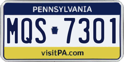 PA license plate MQS7301