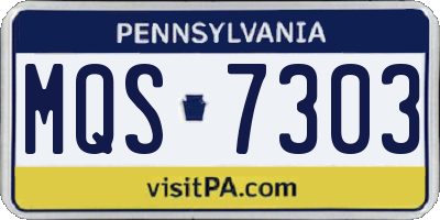 PA license plate MQS7303