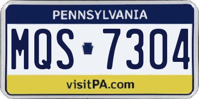 PA license plate MQS7304