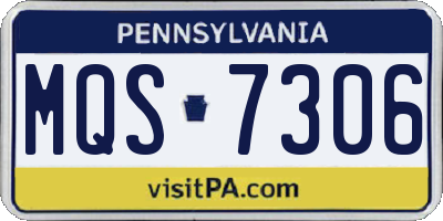 PA license plate MQS7306