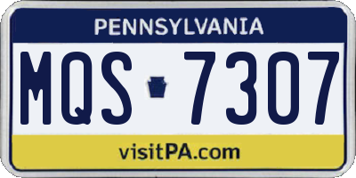 PA license plate MQS7307