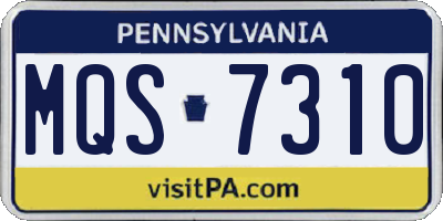 PA license plate MQS7310